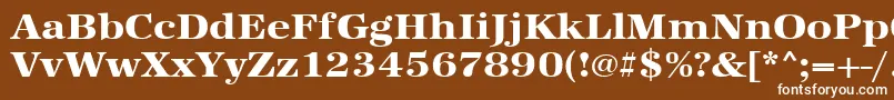 Urwantiquatextbolextwid-Schriftart – Weiße Schriften auf braunem Hintergrund