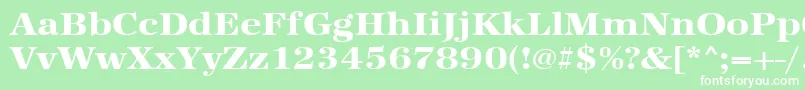 Urwantiquatextbolextwid-fontti – valkoiset fontit vihreällä taustalla