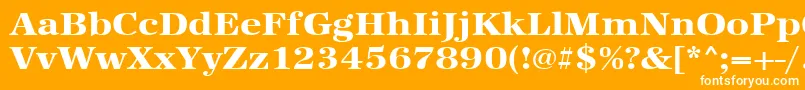 Urwantiquatextbolextwid-fontti – valkoiset fontit oranssilla taustalla