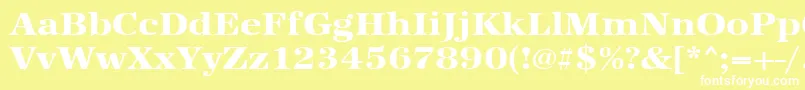 Urwantiquatextbolextwid-fontti – valkoiset fontit keltaisella taustalla