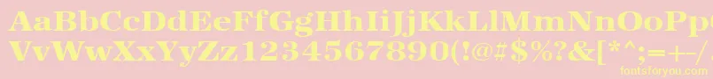 Шрифт Urwantiquatextbolextwid – жёлтые шрифты на розовом фоне