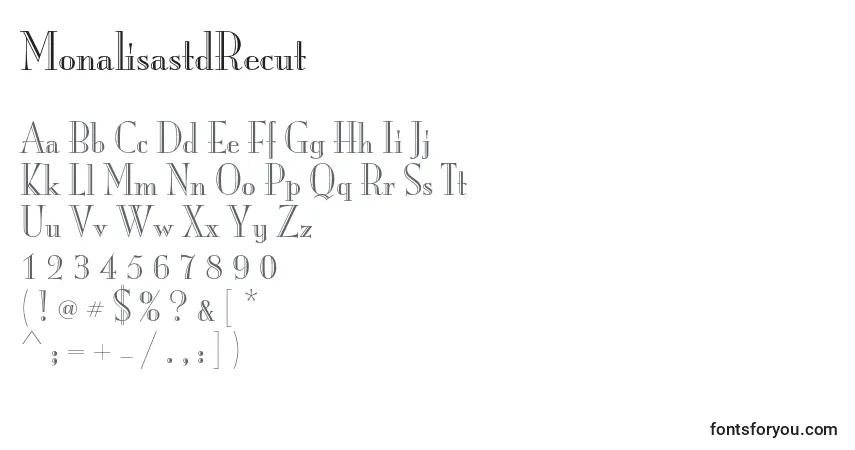A fonte MonalisastdRecut – alfabeto, números, caracteres especiais