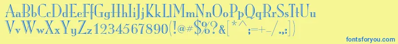 Шрифт MonalisastdRecut – синие шрифты на жёлтом фоне