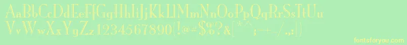 フォントMonalisastdRecut – 黄色の文字が緑の背景にあります