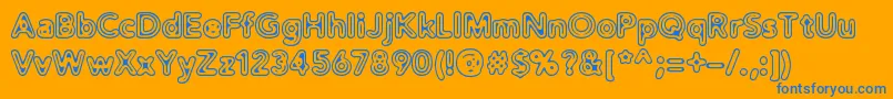 Fonte DistroExtinct – fontes azuis em um fundo laranja