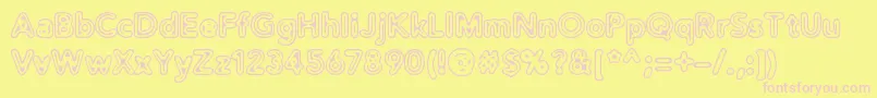 DistroExtinct Font – Pink Fonts on Yellow Background