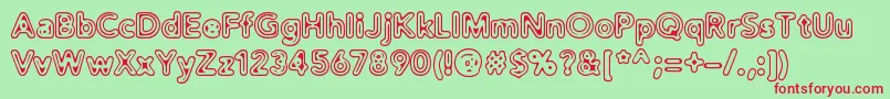 フォントDistroExtinct – 赤い文字の緑の背景