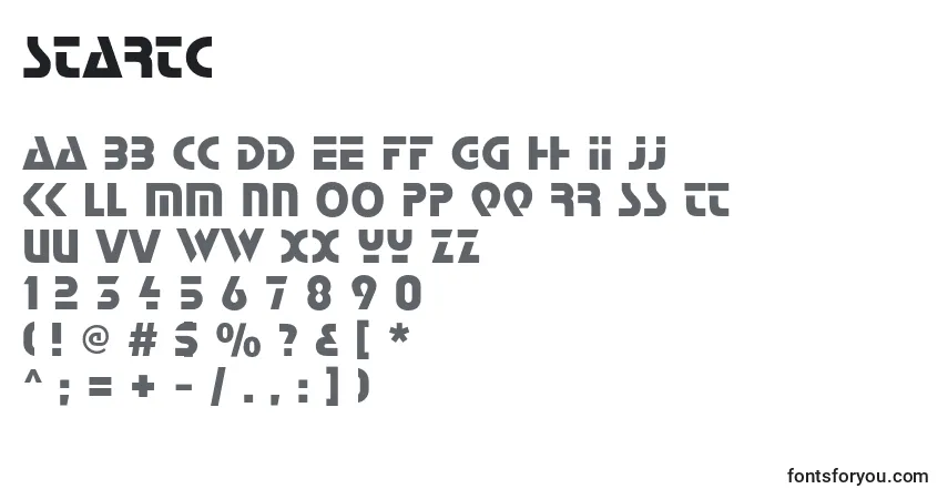 Fuente Startc - alfabeto, números, caracteres especiales