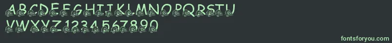 LmsBeachWedding Font – Green Fonts on Black Background