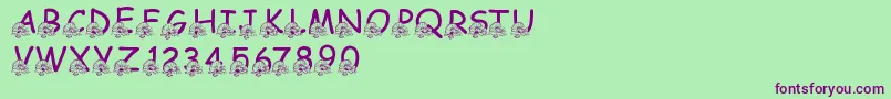 LmsBeachWedding Font – Purple Fonts on Green Background