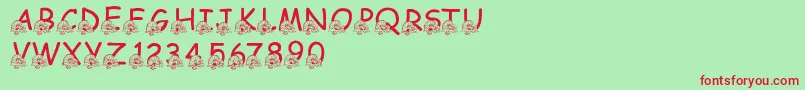LmsBeachWedding Font – Red Fonts on Green Background
