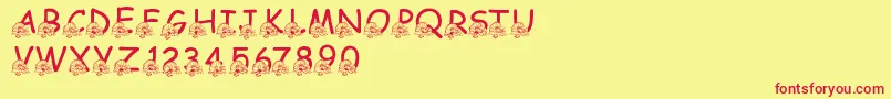 LmsBeachWedding Font – Red Fonts on Yellow Background