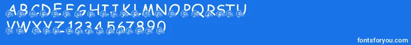 LmsBeachWedding Font – White Fonts on Blue Background