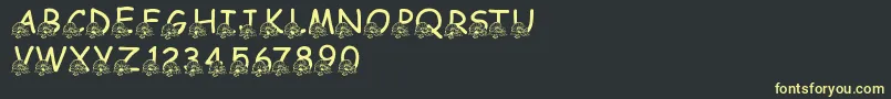 LmsBeachWedding Font – Yellow Fonts on Black Background