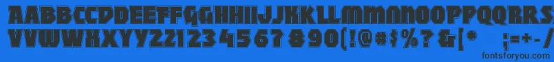 フォントMightycontourBlack – 黒い文字の青い背景