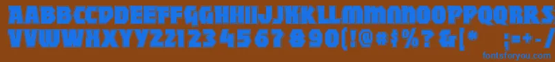 MightycontourBlack Font – Blue Fonts on Brown Background