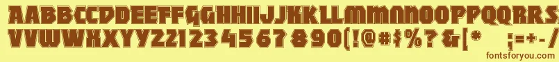 MightycontourBlack Font – Brown Fonts on Yellow Background