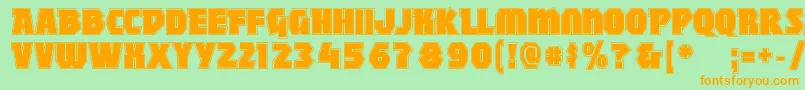 MightycontourBlack Font – Orange Fonts on Green Background