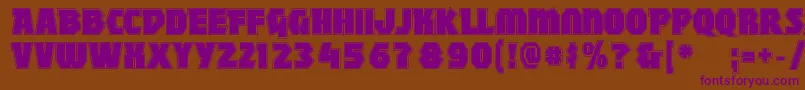 MightycontourBlack Font – Purple Fonts on Brown Background