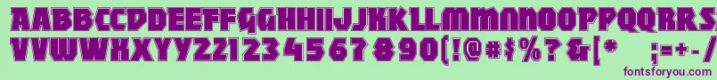 MightycontourBlack Font – Purple Fonts on Green Background