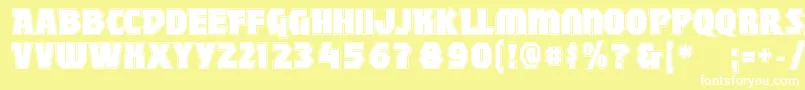 MightycontourBlack Font – White Fonts on Yellow Background