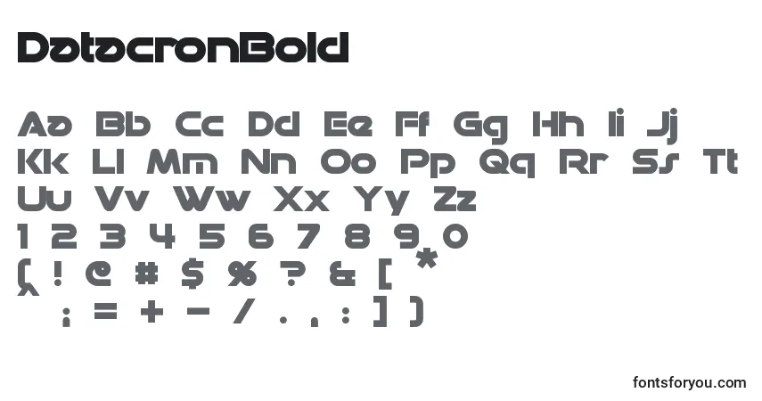 Шрифт DatacronBold – алфавит, цифры, специальные символы