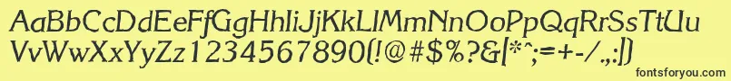 KorinthantiqueItalic Font – Black Fonts on Yellow Background