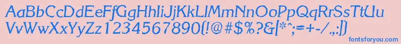 KorinthantiqueItalic Font – Blue Fonts on Pink Background