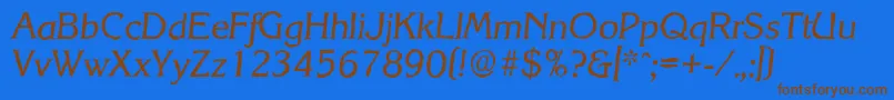 KorinthantiqueItalic Font – Brown Fonts on Blue Background