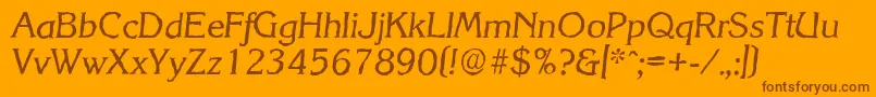 KorinthantiqueItalic Font – Brown Fonts on Orange Background