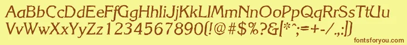 KorinthantiqueItalic Font – Brown Fonts on Yellow Background