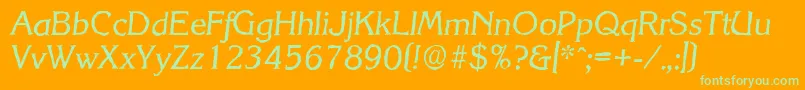 KorinthantiqueItalic Font – Green Fonts on Orange Background