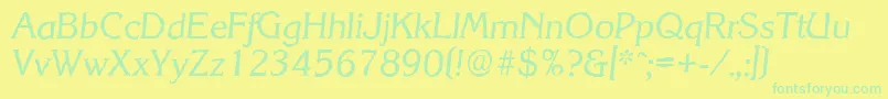 KorinthantiqueItalic Font – Green Fonts on Yellow Background