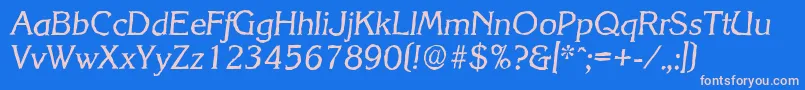 KorinthantiqueItalic Font – Pink Fonts on Blue Background