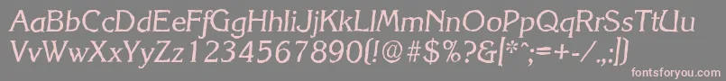 KorinthantiqueItalic-Schriftart – Rosa Schriften auf grauem Hintergrund
