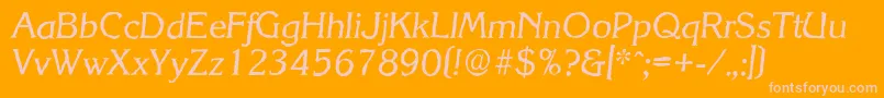 KorinthantiqueItalic Font – Pink Fonts on Orange Background