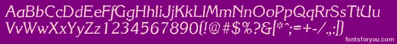 KorinthantiqueItalic Font – Pink Fonts on Purple Background