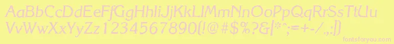 KorinthantiqueItalic Font – Pink Fonts on Yellow Background