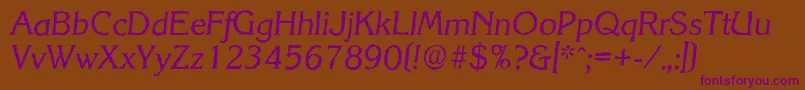 KorinthantiqueItalic Font – Purple Fonts on Brown Background