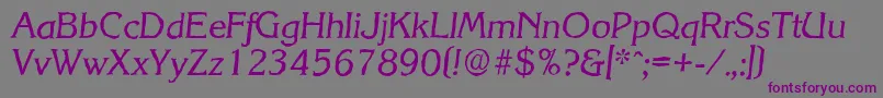 KorinthantiqueItalic Font – Purple Fonts on Gray Background