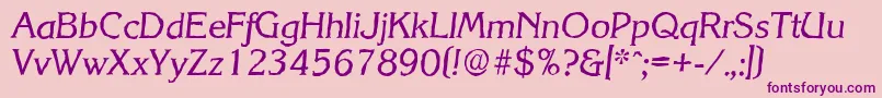 KorinthantiqueItalic Font – Purple Fonts on Pink Background