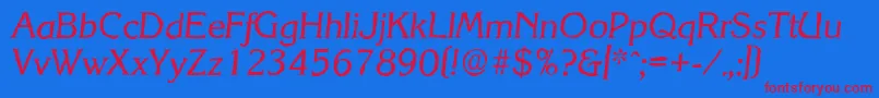 フォントKorinthantiqueItalic – 赤い文字の青い背景