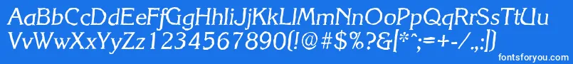 KorinthantiqueItalic Font – White Fonts on Blue Background