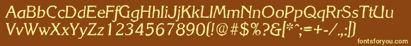 KorinthantiqueItalic Font – Yellow Fonts on Brown Background