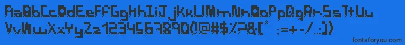 PixelbreackBold Font – Black Fonts on Blue Background