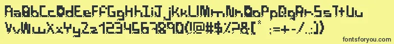 PixelbreackBold Font – Black Fonts on Yellow Background