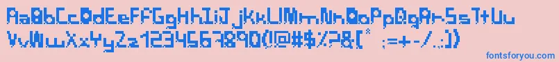 PixelbreackBold Font – Blue Fonts on Pink Background
