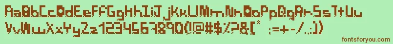 PixelbreackBold Font – Brown Fonts on Green Background