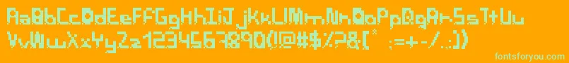 PixelbreackBold Font – Green Fonts on Orange Background