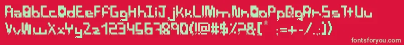 フォントPixelbreackBold – 赤い背景に緑の文字